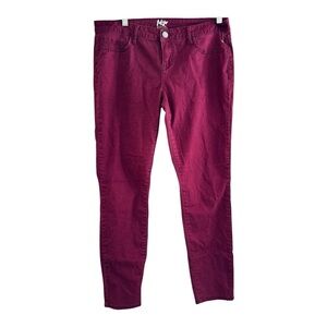 Tokyo Darling Skinny  Maroon Red Button Closure Pocket Jegging Jeans Sz 12